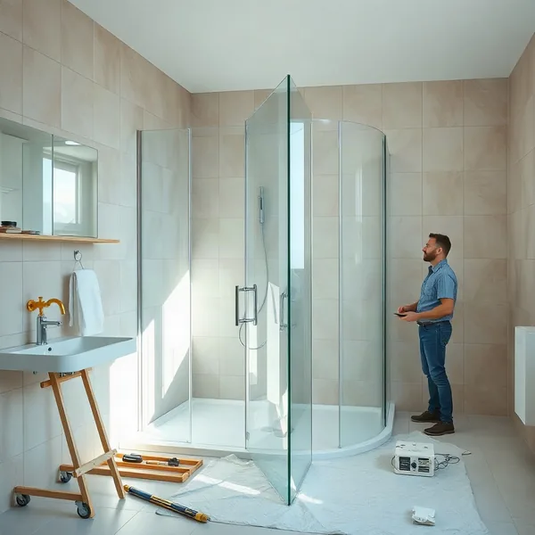 Professional Frameless Shower Cubicle in Dubai carried out by a licensed technician