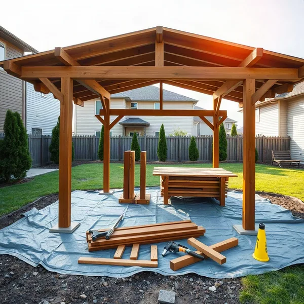 Professional Garden Gazebo Construction in Dubai carried out by a licensed technician