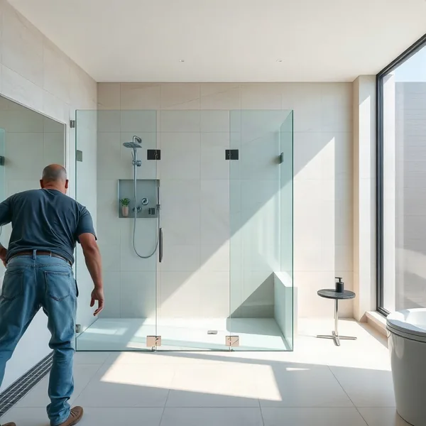 Professional Glass Partition For Shower Area in Dubai carried out by a licensed technician