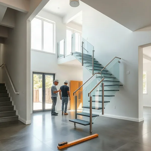 Professional Glass Staircase in Dubai carried out by a licensed technician