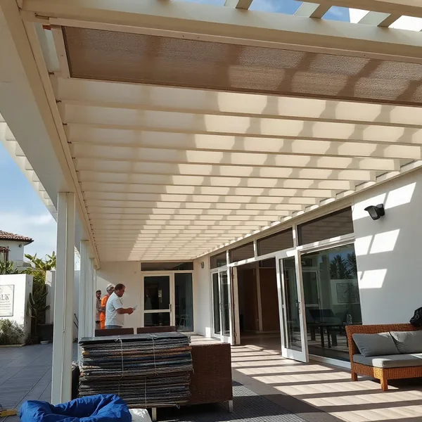 Professional Pergola Motorised Blinds Installation in Dubai carried out by a licensed technician