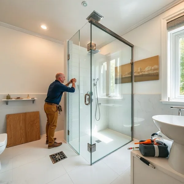 Professional Shower Glass Partition Installation in Dubai carried out by a licensed technician