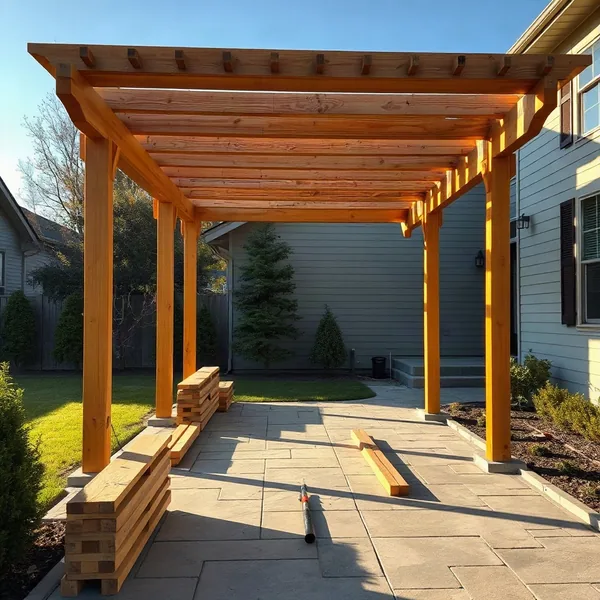 Professional Wooden Pergola Design in Dubai carried out by a licensed technician